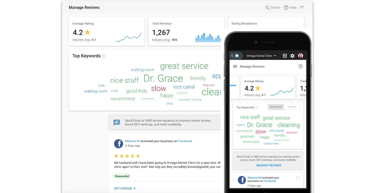 Manage Reviews Screen of Reputation Management Manage Reviews Screen of Reputation Management