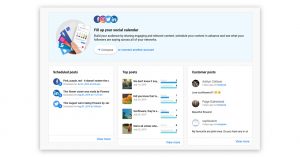 Overview Screen for Social Marketing