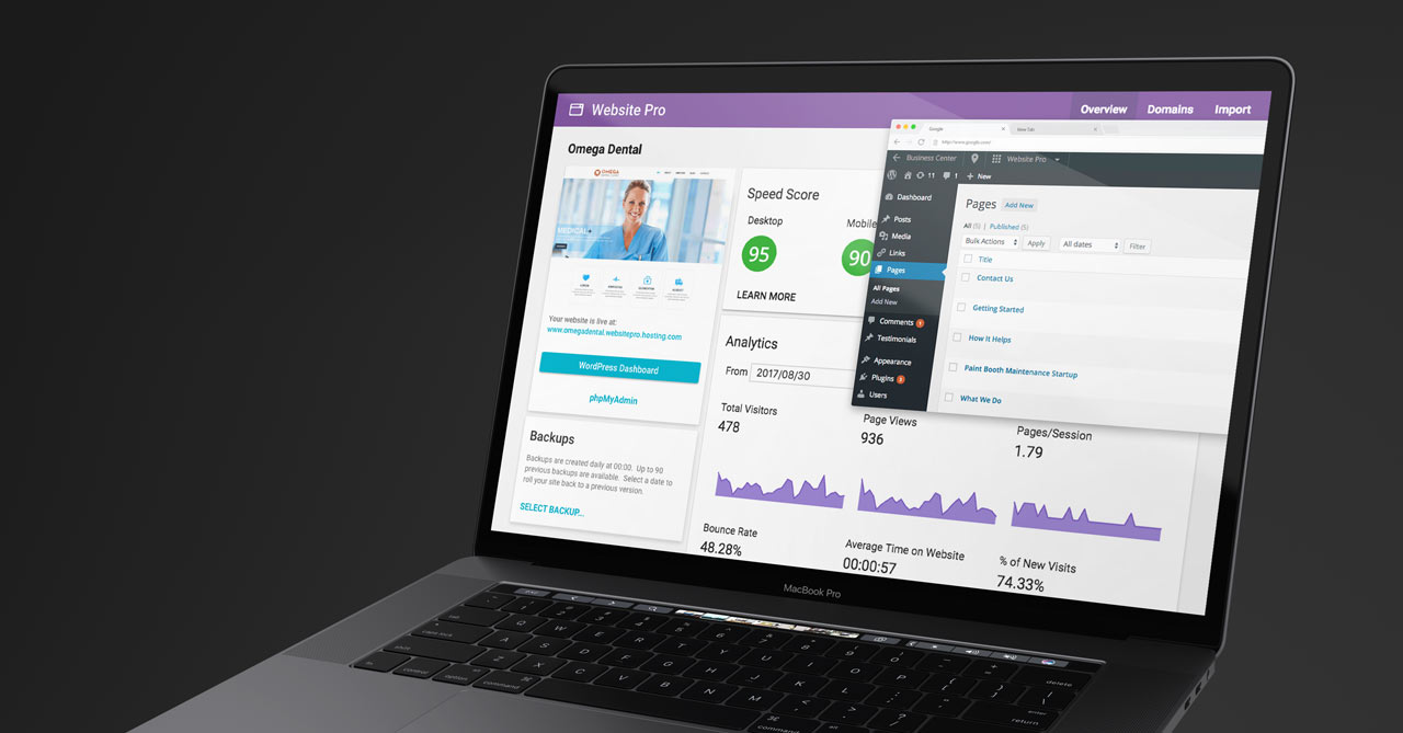 Website Pro WordPress Hosting Dashboard
